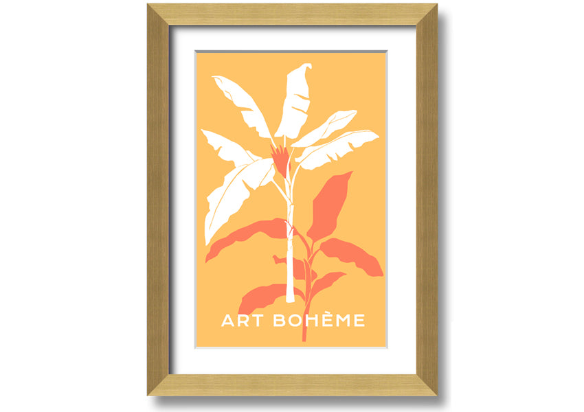 A beautifully framed Banana Tree print showcasing vibrant green leaves, ready to hang on a wall.