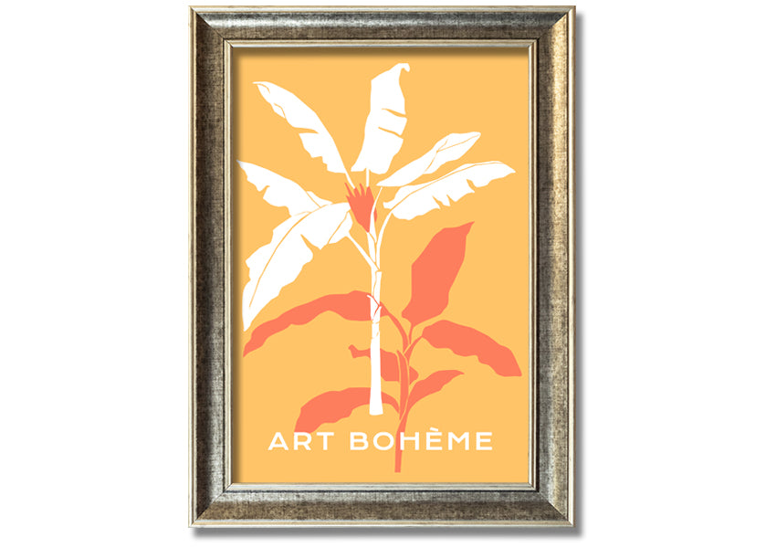 A beautifully framed Banana Tree print showcasing vibrant green leaves, ready to hang on a wall.