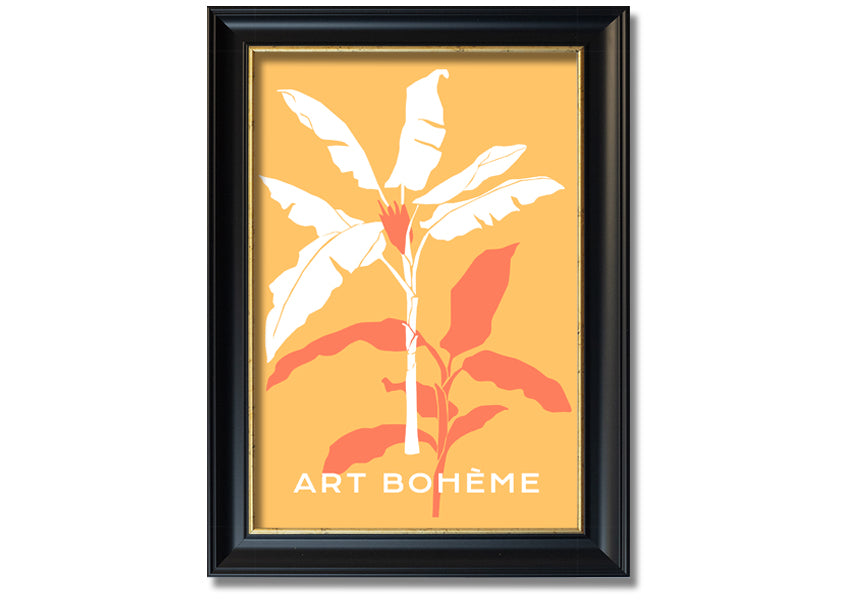 A beautifully framed Banana Tree print showcasing vibrant green leaves, ready to hang on a wall.