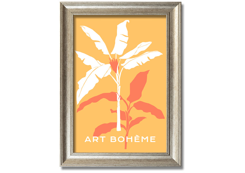 A beautifully framed Banana Tree print showcasing vibrant green leaves, ready to hang on a wall.