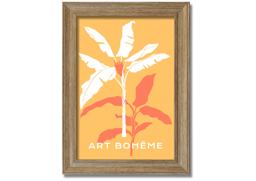 A beautifully framed Banana Tree print showcasing vibrant green leaves, ready to hang on a wall.