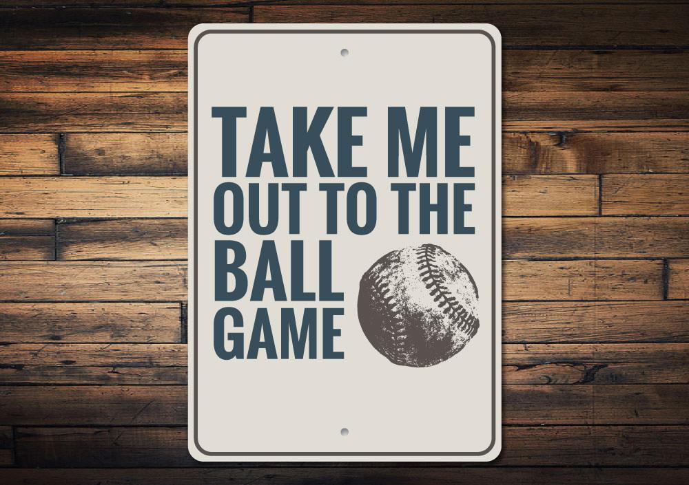 Customizable Baseball Song Sign made from high-quality aluminum, featuring pre-drilled holes for easy mounting.