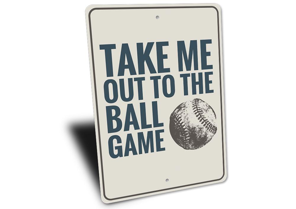 Customizable Baseball Song Sign made from high-quality aluminum, featuring pre-drilled holes for easy mounting.