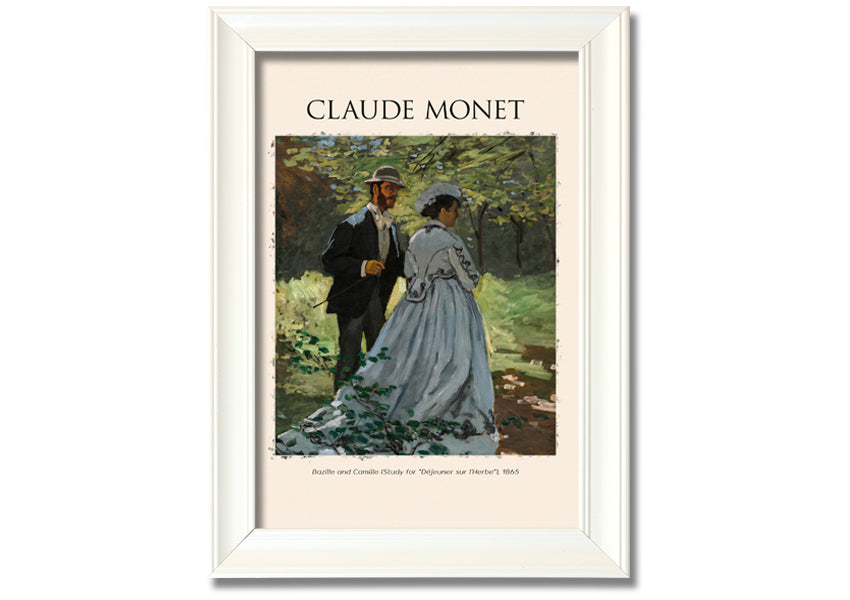 A beautiful reproduction of Bazille And Camille by Claude Monet, printed on coated polyester canvas and mounted on a 44mm box frame, ready to hang.