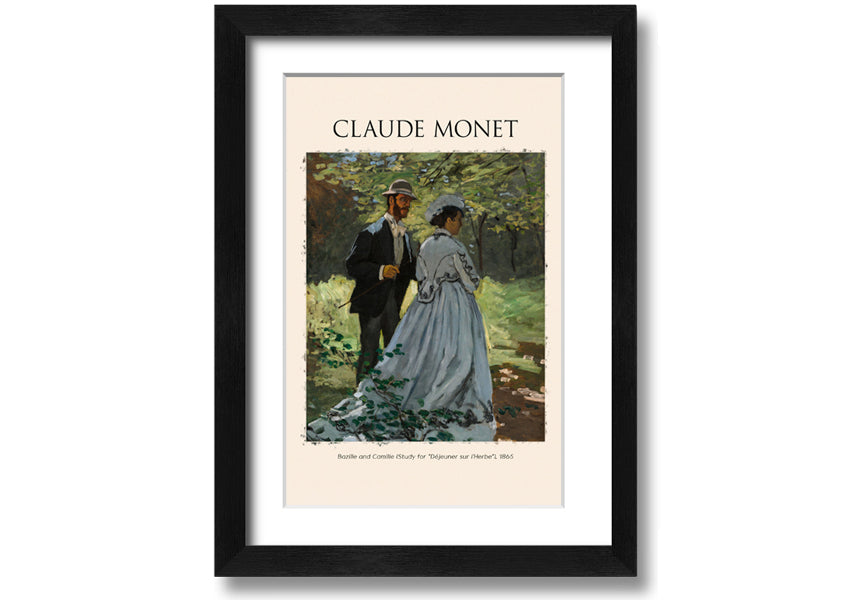 A beautiful reproduction of Bazille And Camille by Claude Monet, printed on coated polyester canvas and mounted on a 44mm box frame, ready to hang.