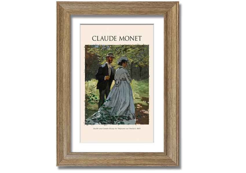 A beautiful reproduction of Bazille And Camille by Claude Monet, printed on coated polyester canvas and mounted on a 44mm box frame, ready to hang.