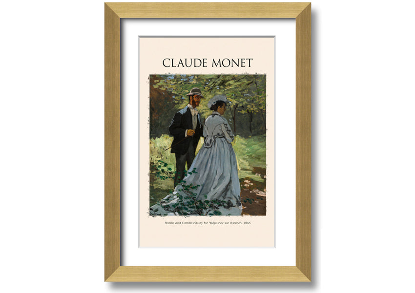 A beautiful reproduction of Bazille And Camille by Claude Monet, printed on coated polyester canvas and mounted on a 44mm box frame, ready to hang.