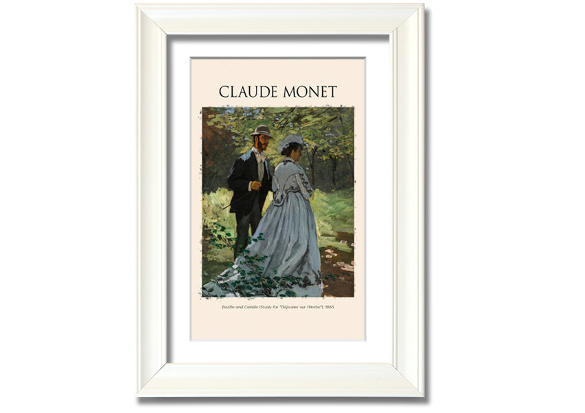 A beautiful reproduction of Bazille And Camille by Claude Monet, printed on coated polyester canvas and mounted on a 44mm box frame, ready to hang.