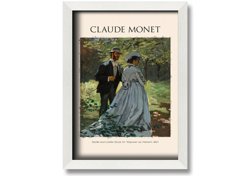 A beautiful reproduction of Bazille And Camille by Claude Monet, printed on coated polyester canvas and mounted on a 44mm box frame, ready to hang.