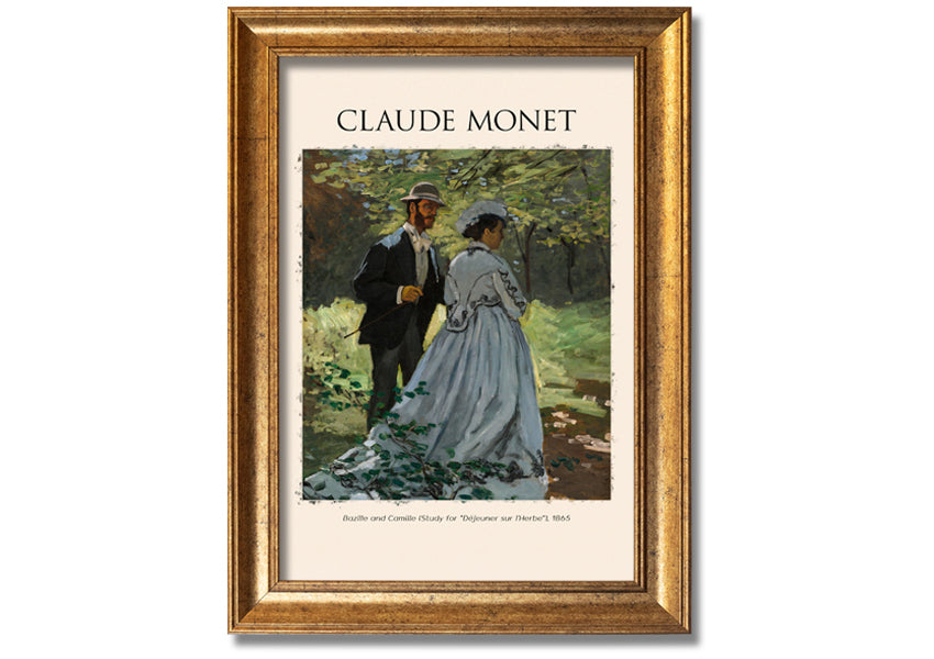 A beautiful reproduction of Bazille And Camille by Claude Monet, printed on coated polyester canvas and mounted on a 44mm box frame, ready to hang.