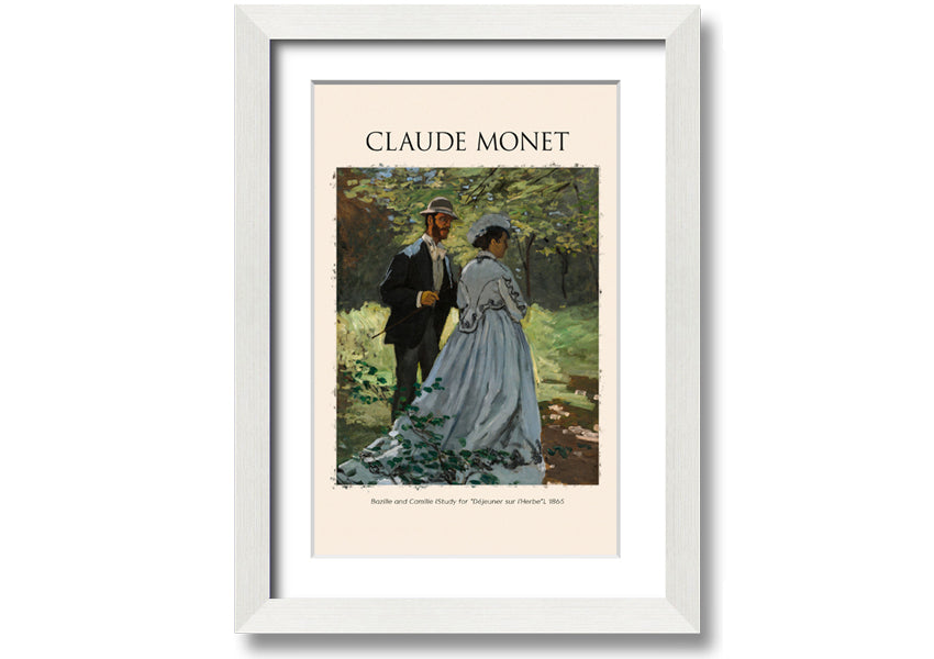 A beautiful reproduction of Bazille And Camille by Claude Monet, printed on coated polyester canvas and mounted on a 44mm box frame, ready to hang.