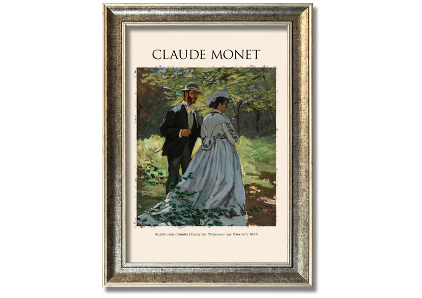 A beautiful reproduction of Bazille And Camille by Claude Monet, printed on coated polyester canvas and mounted on a 44mm box frame, ready to hang.