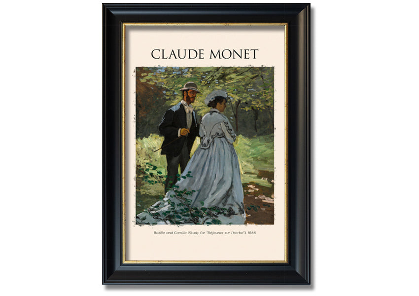 A beautiful reproduction of Bazille And Camille by Claude Monet, printed on coated polyester canvas and mounted on a 44mm box frame, ready to hang.