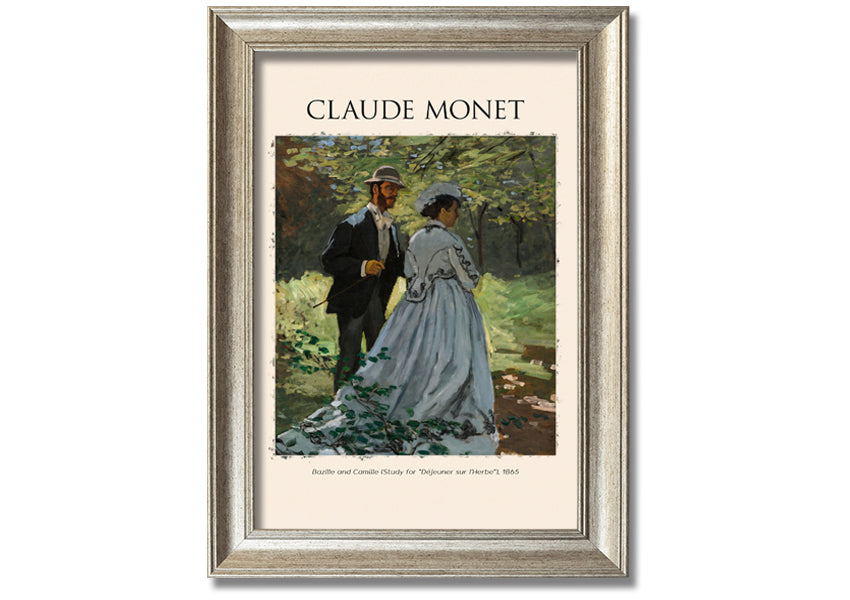 A beautiful reproduction of Bazille And Camille by Claude Monet, printed on coated polyester canvas and mounted on a 44mm box frame, ready to hang.