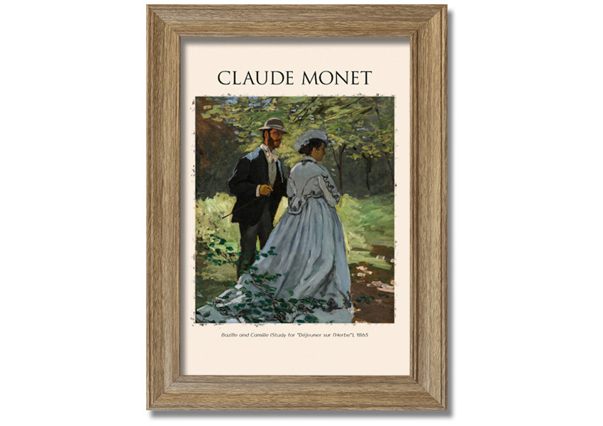 A beautiful reproduction of Bazille And Camille by Claude Monet, printed on coated polyester canvas and mounted on a 44mm box frame, ready to hang.