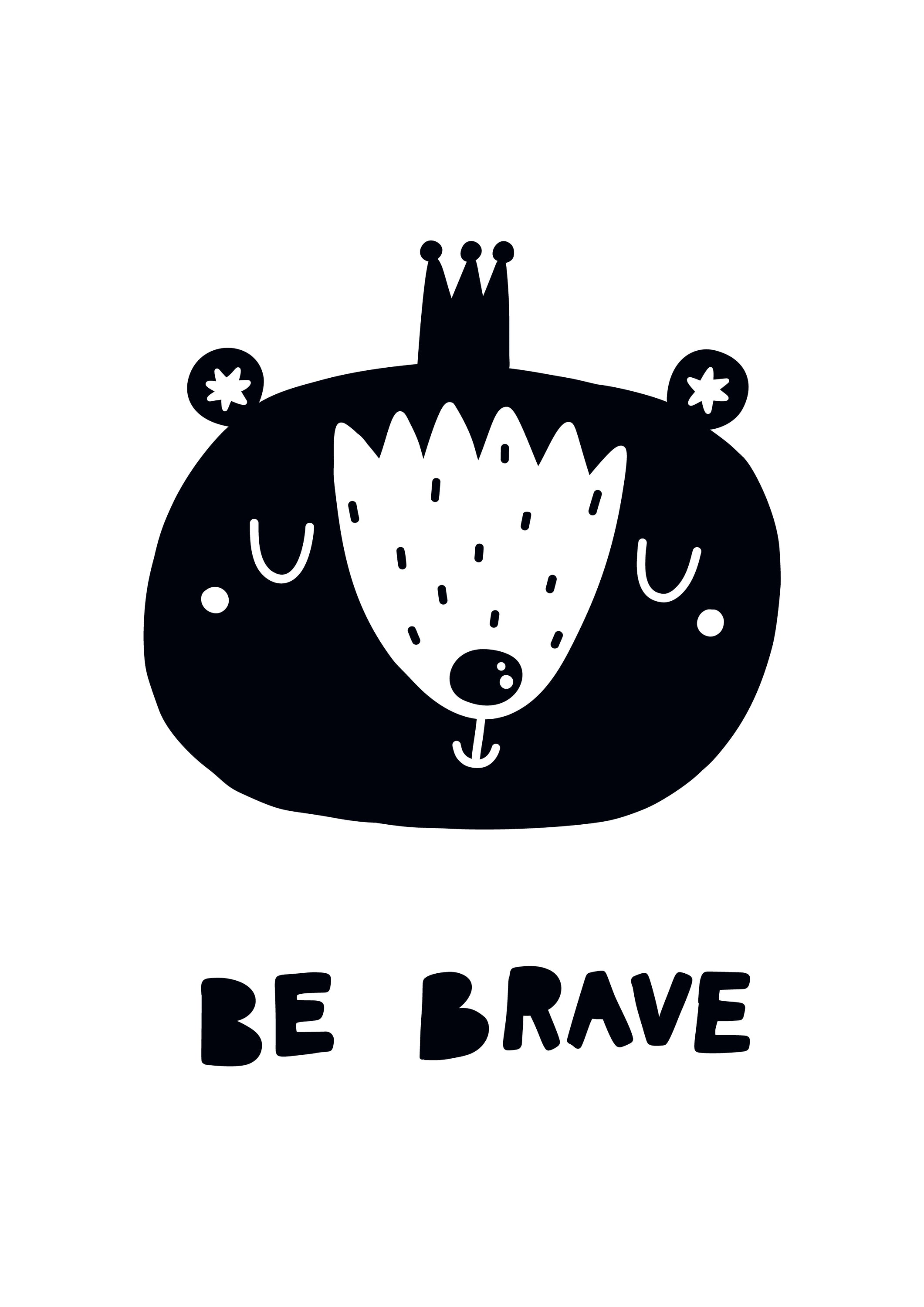 Be Brave Bear Wall Art featuring a charming bear design, perfect for modern nursery decor.