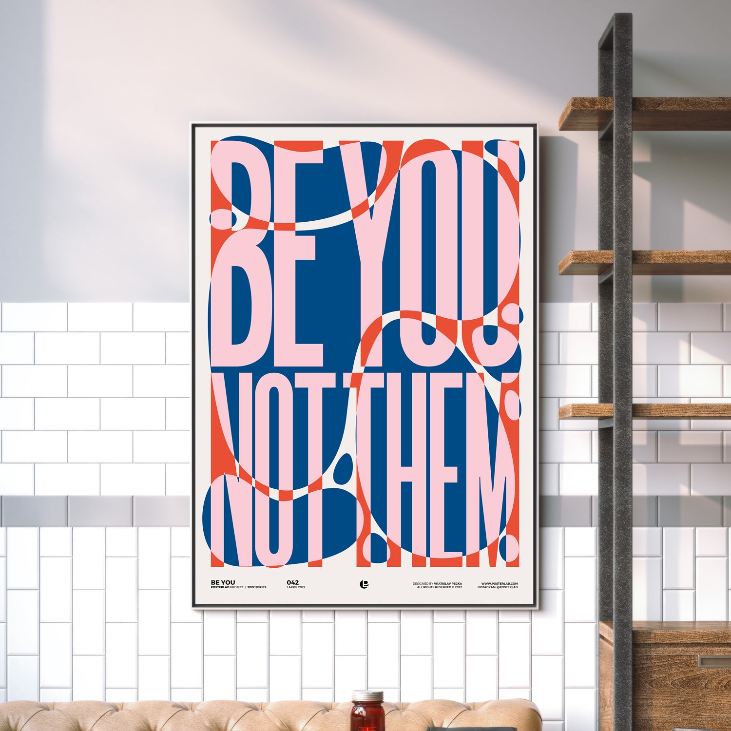 Colorful 'Be You' poster on thick matte paper, featuring vibrant design for home and office decor.