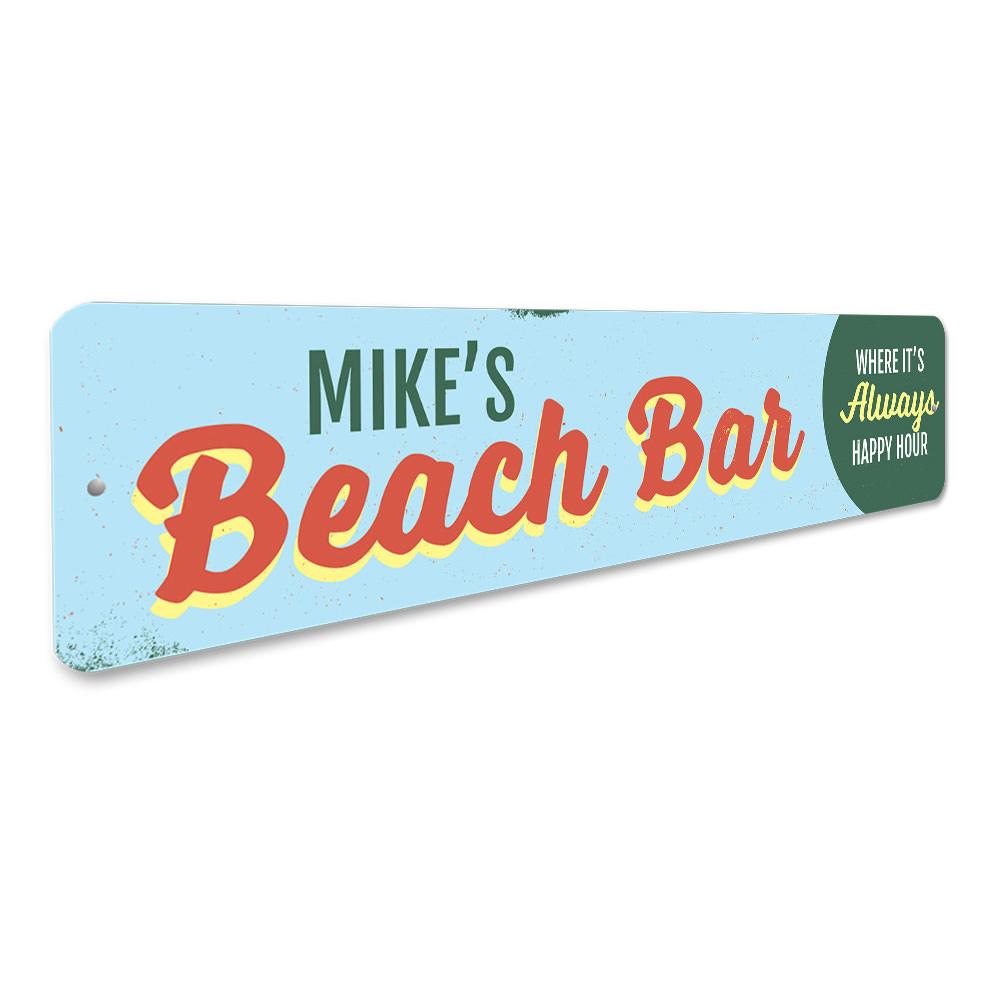 Customizable Beach Bar Name Sign made of high-quality aluminum, perfect for coastal decor.