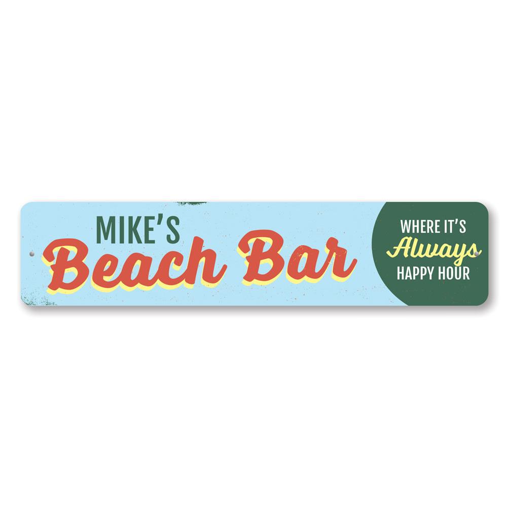 Customizable Beach Bar Name Sign made of high-quality aluminum, perfect for coastal decor.