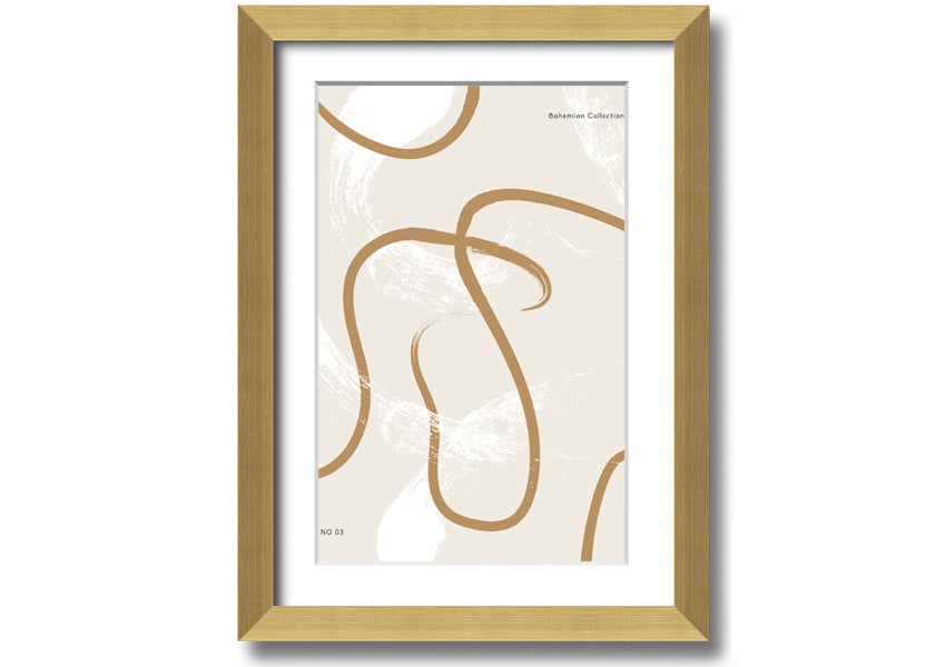 A beautifully framed Beige Swirls print showcasing elegant swirl patterns in soft beige tones, ready to hang.