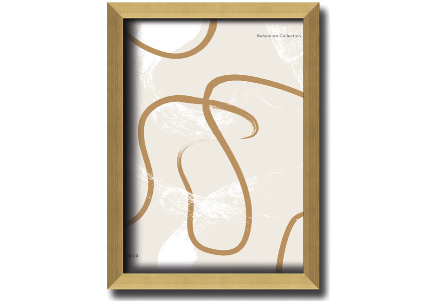 A beautifully framed Beige Swirls print showcasing elegant swirl patterns in soft beige tones, ready to hang.