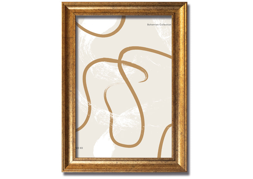 A beautifully framed Beige Swirls print showcasing elegant swirl patterns in soft beige tones, ready to hang.