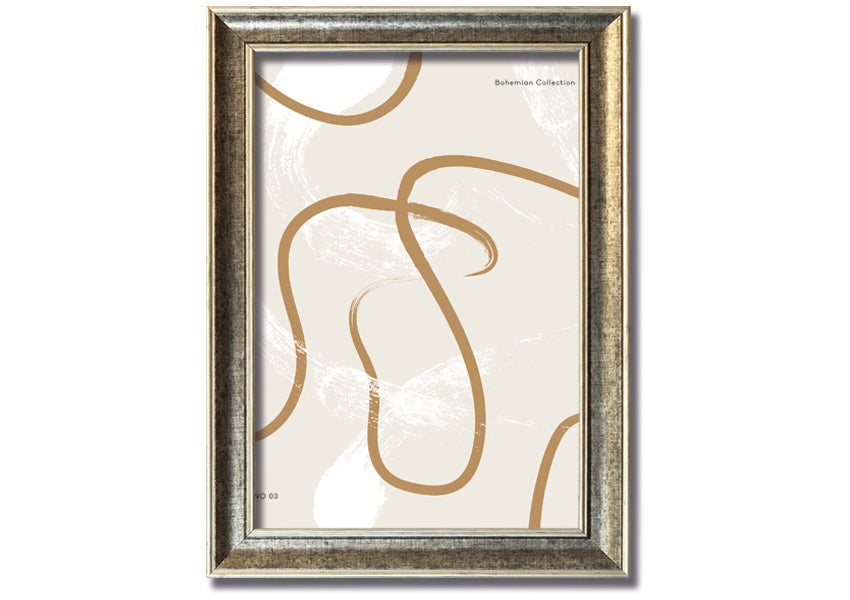 A beautifully framed Beige Swirls print showcasing elegant swirl patterns in soft beige tones, ready to hang.