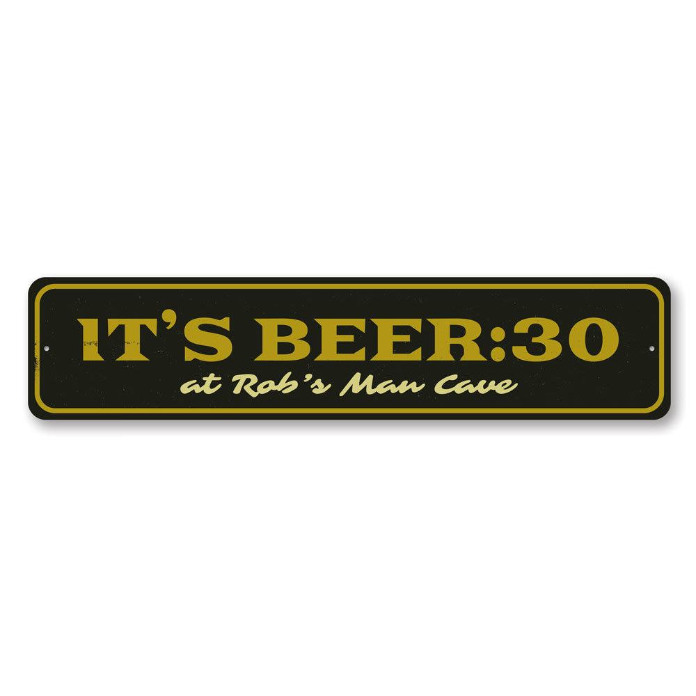 Beer 30 sign made of high-quality aluminum, featuring a fun and decorative design suitable for home bars and man caves.