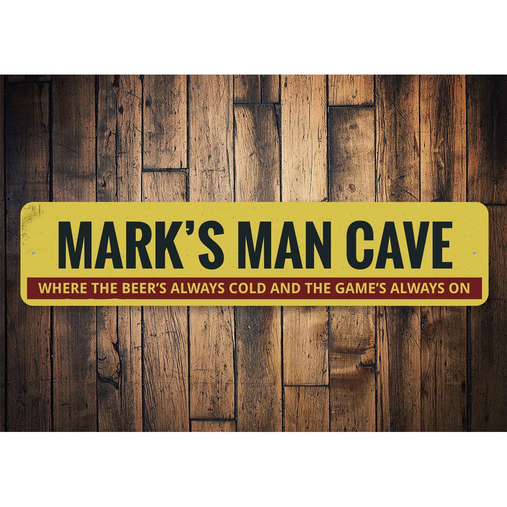 Beers Cold sign made of durable aluminum, featuring a fun design perfect for man caves and kitchens.