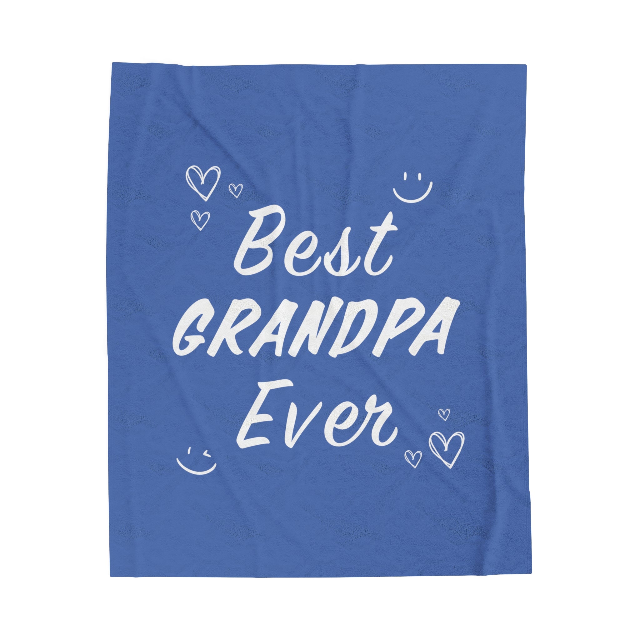 A cozy plush throw blanket featuring the phrase 'Best Grandpa Ever' in bold letters, perfect for gifting.