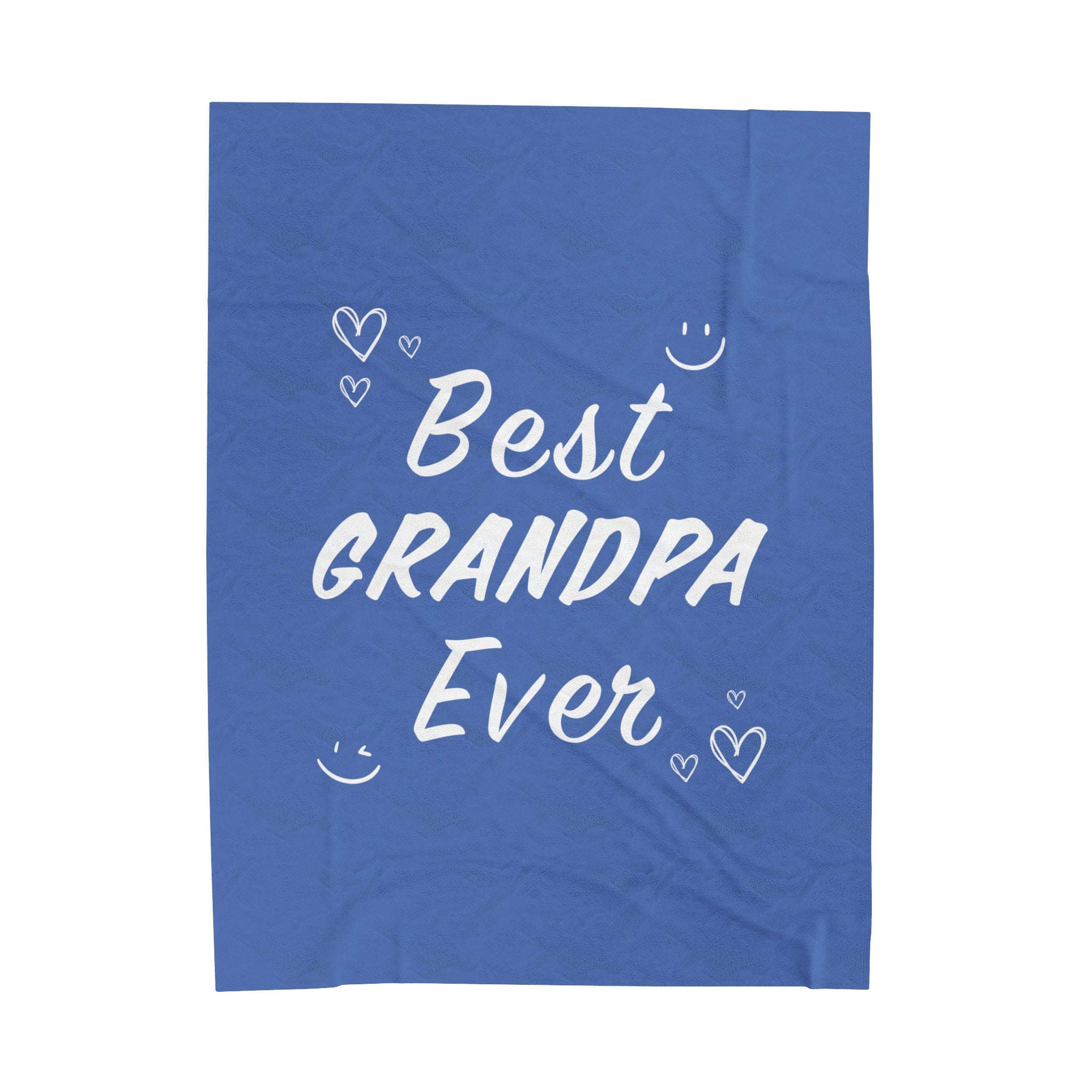 A cozy plush throw blanket featuring the phrase 'Best Grandpa Ever' in bold letters, perfect for gifting.