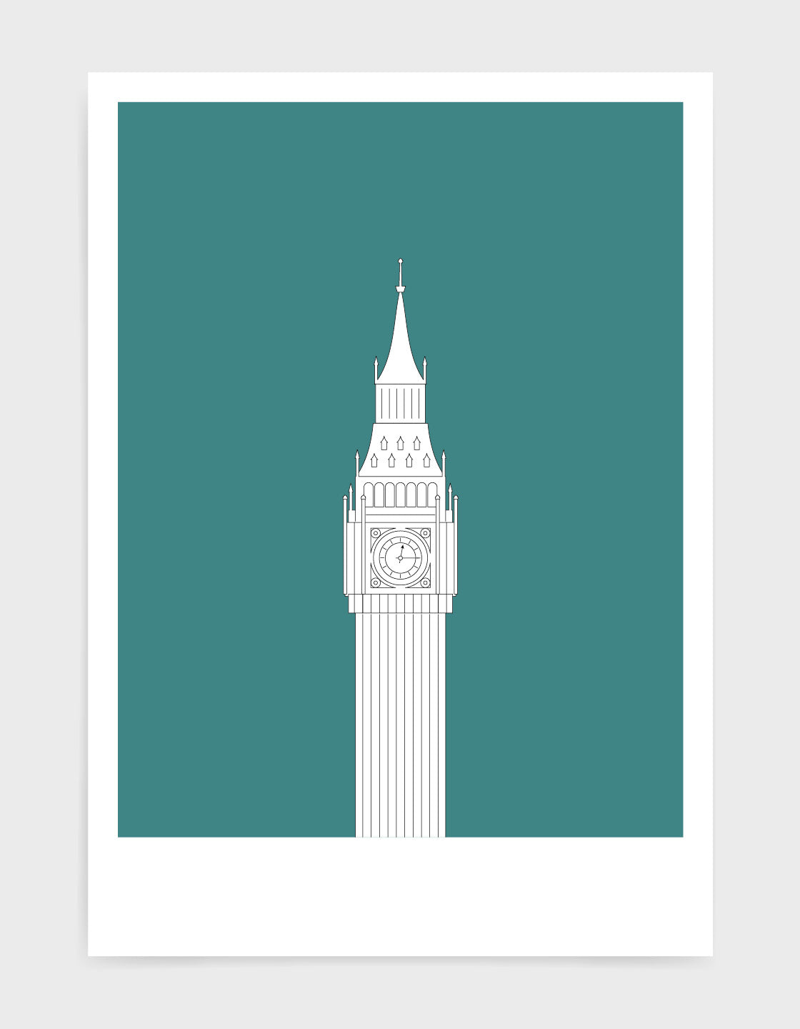 A vibrant personalised print of Big Ben, showcasing the iconic clock tower in London with customizable text options.