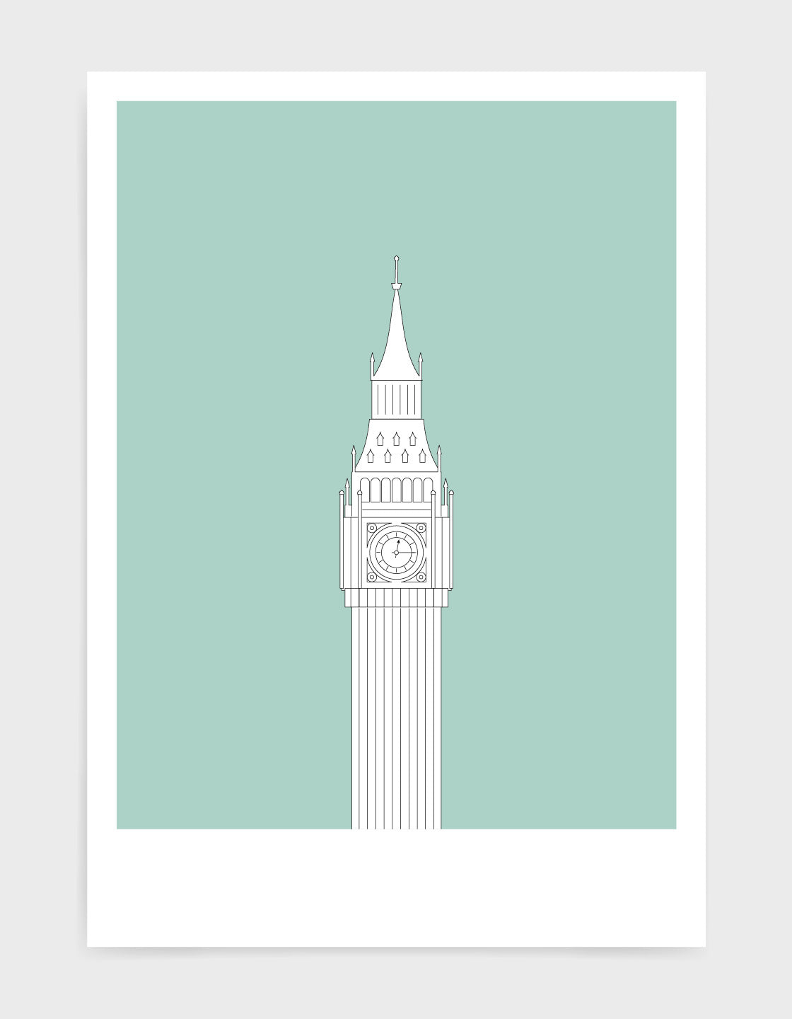 A vibrant personalised print of Big Ben, showcasing the iconic clock tower in London with customizable text options.