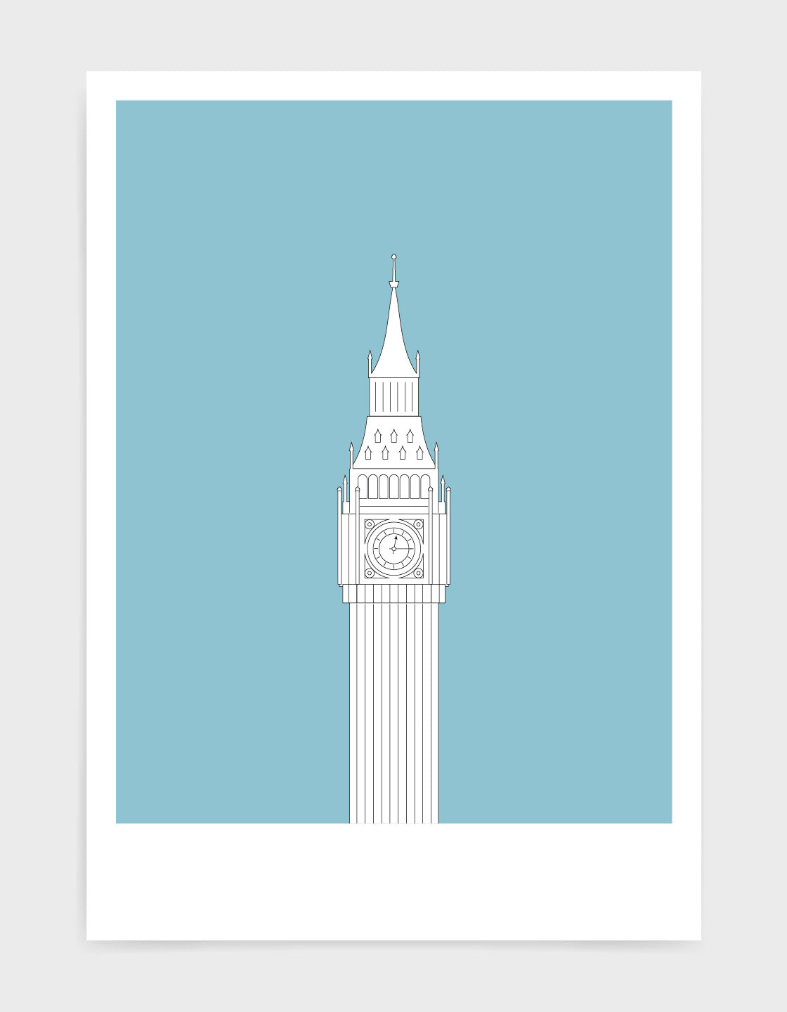 A vibrant personalised print of Big Ben, showcasing the iconic clock tower in London with customizable text options.