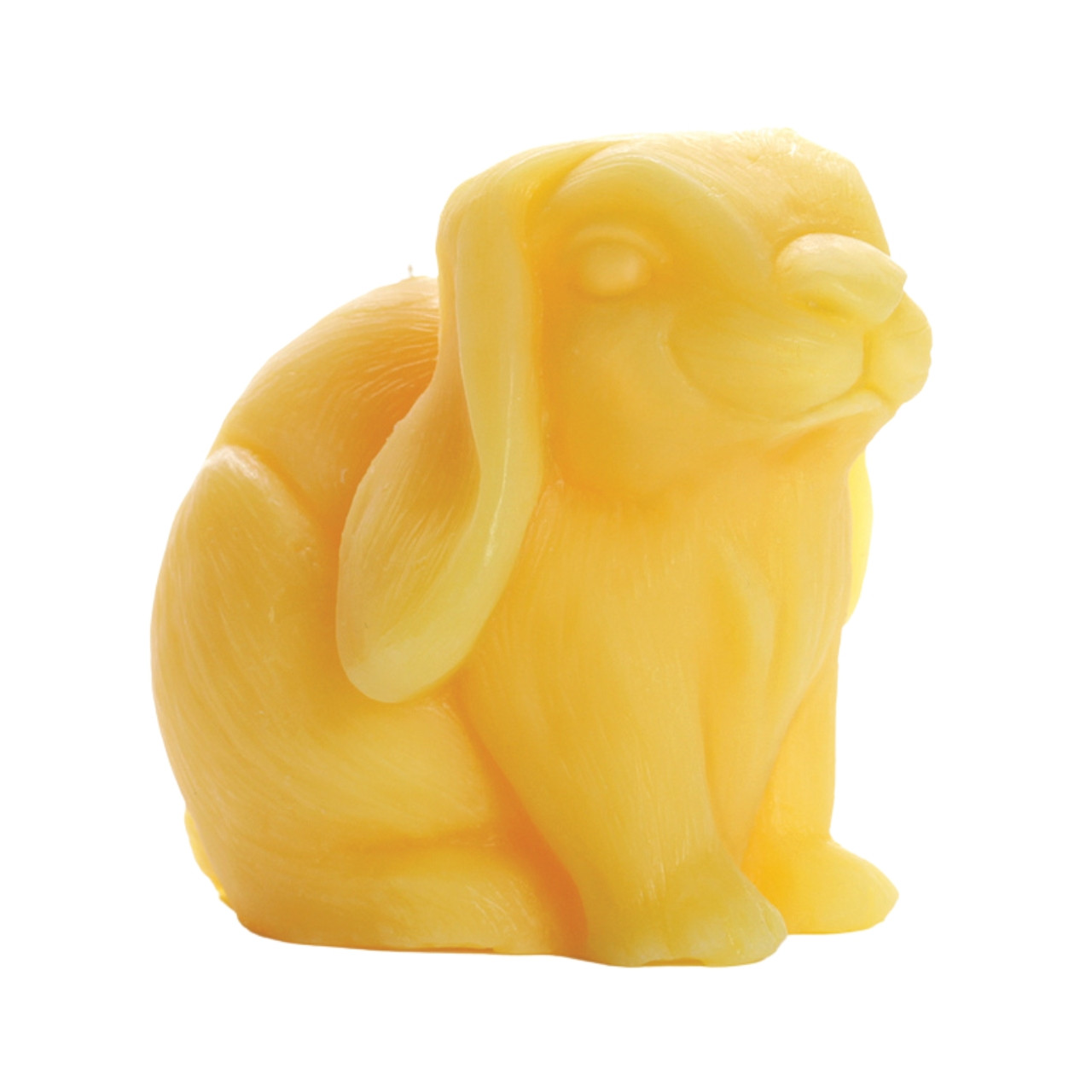 A charming Big Dipper Wax Works Beeswax Bunny Candle, hand sculpted, featuring a cute bunny design in natural beeswax color, perfect for Spring decor.