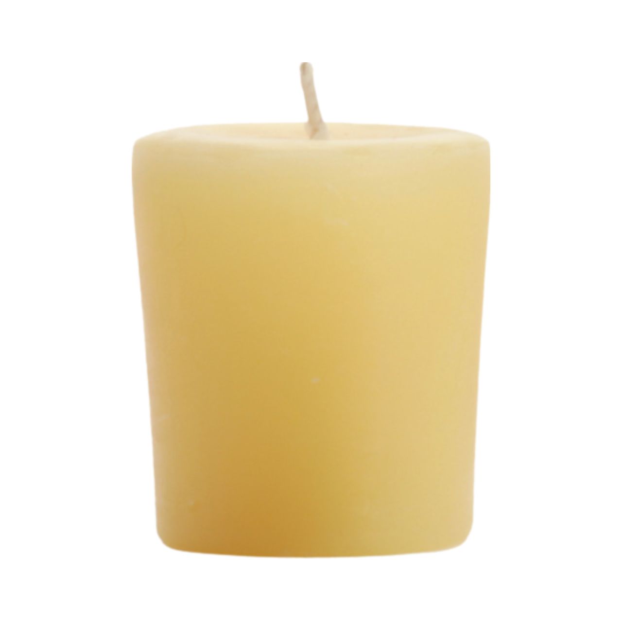 Big Dipper Wax Works Citronella Votives in a decorative glass, showcasing their warm glow and natural citronella oil.