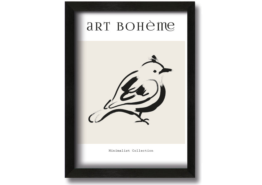 A beautifully framed Bird Art print showcasing vibrant birds, available in various frame colors, ready to hang.