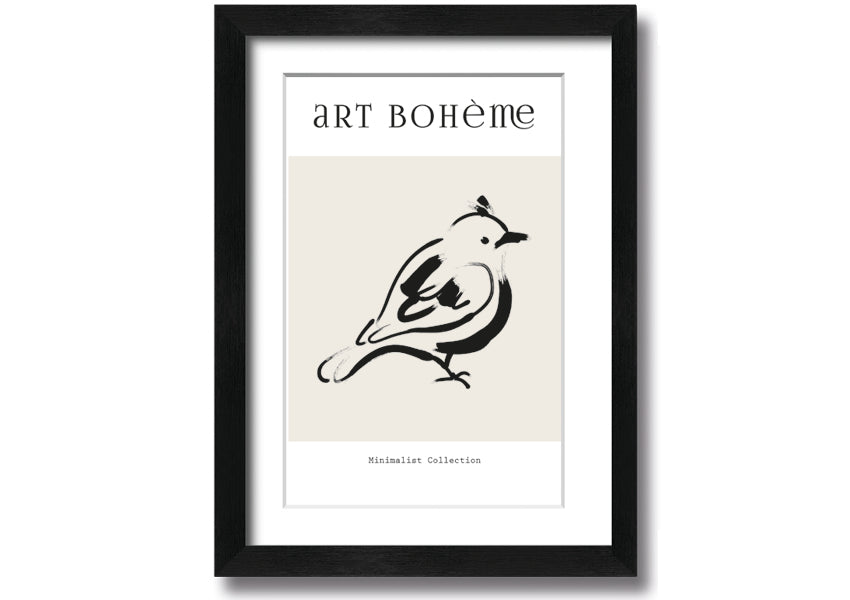 A beautifully framed Bird Art print showcasing vibrant birds, available in various frame colors, ready to hang.