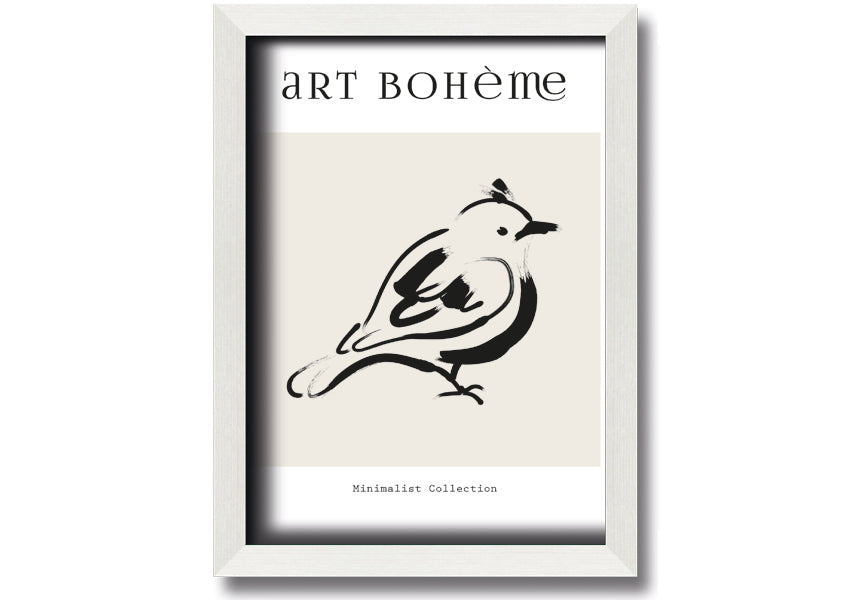 A beautifully framed Bird Art print showcasing vibrant birds, available in various frame colors, ready to hang.