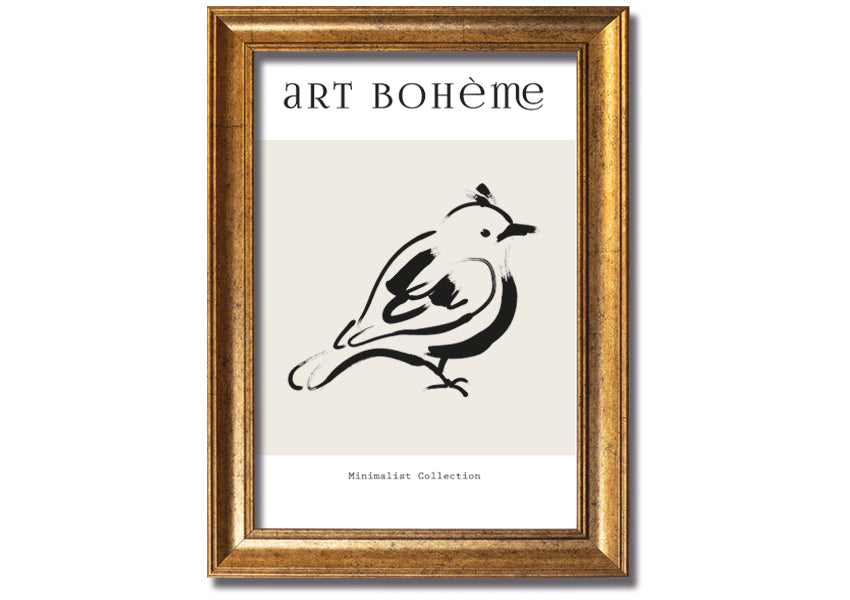 A beautifully framed Bird Art print showcasing vibrant birds, available in various frame colors, ready to hang.