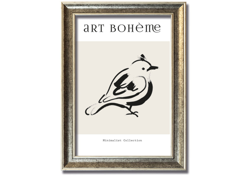 A beautifully framed Bird Art print showcasing vibrant birds, available in various frame colors, ready to hang.