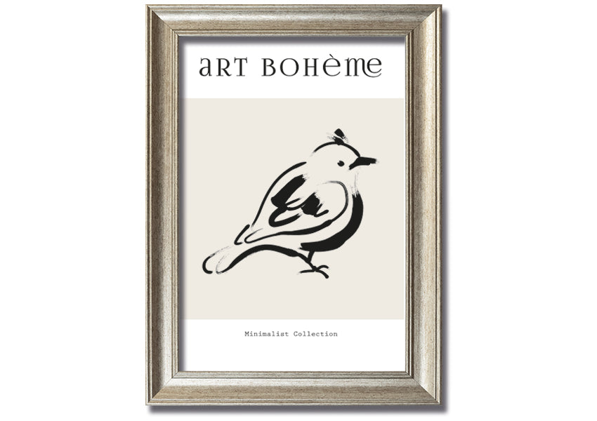 A beautifully framed Bird Art print showcasing vibrant birds, available in various frame colors, ready to hang.