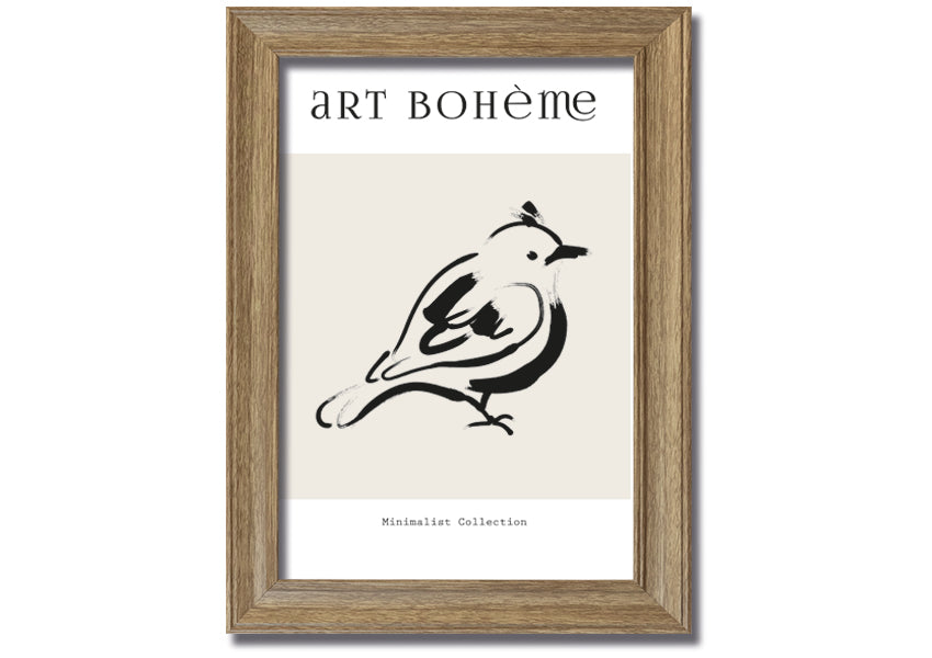 A beautifully framed Bird Art print showcasing vibrant birds, available in various frame colors, ready to hang.