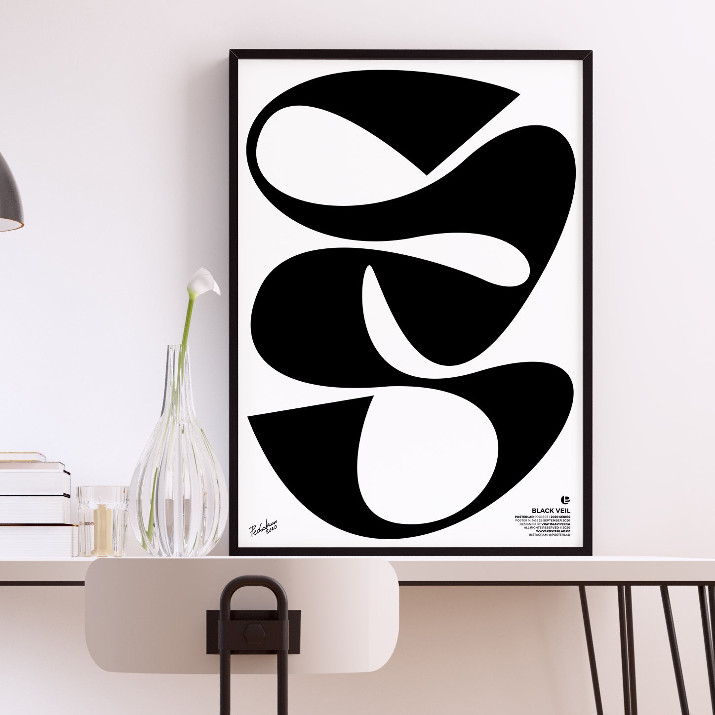 A stylish Black Veil poster featuring a modern design, printed on thick matte paper, perfect for home or office decor.