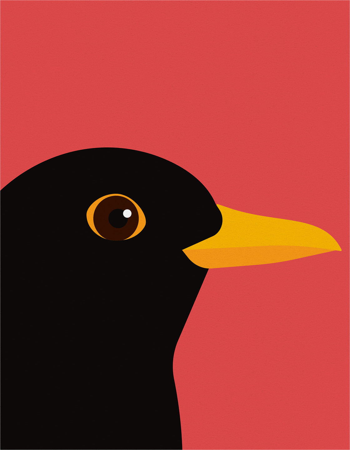 A minimalist blackbird print featuring a bold blackbird against a colorful background, perfect for modern decor.