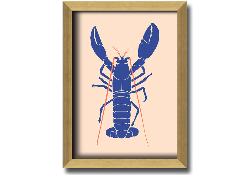 A beautifully framed Blue Lobster print showcasing intricate details and vibrant colors, ready to hang on the wall.