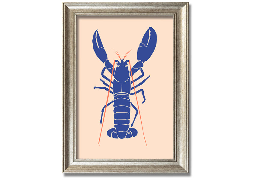 A beautifully framed Blue Lobster print showcasing intricate details and vibrant colors, ready to hang on the wall.