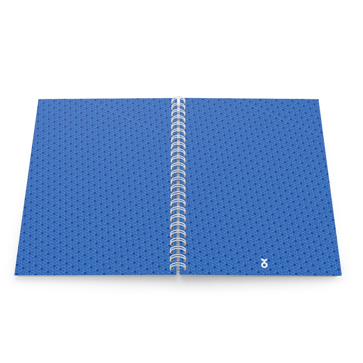 A stylish blue spiral notebook with customizable covers and wide-ruled pages, perfect for journaling and note-taking.