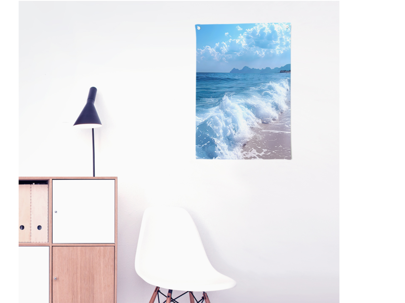 Blue Symphony fabric poster measuring 50cm x 70cm, featuring a modern design with vibrant colors.