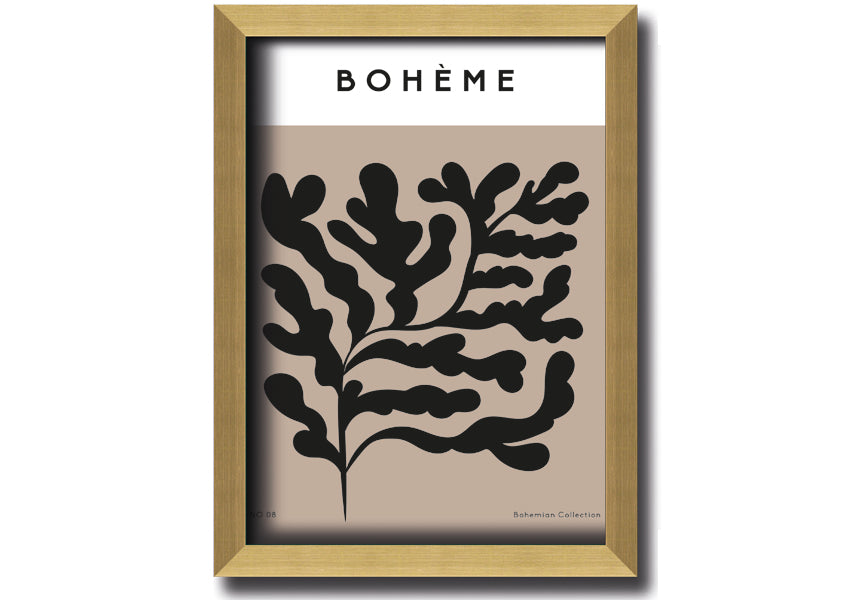 A beautifully framed Boheme Plants print showcasing elegant botanical designs, available in various frame colors.